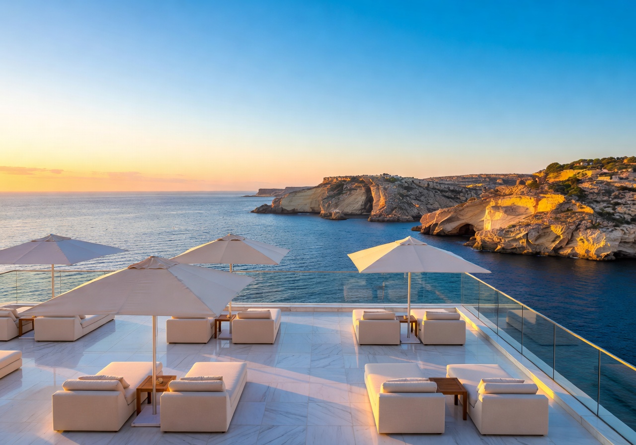 Corinthia St George's Bay Malta luxury sea view rooftop