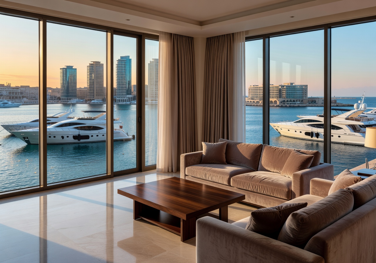 Hilton Malta Portomaso harbor view luxury suite