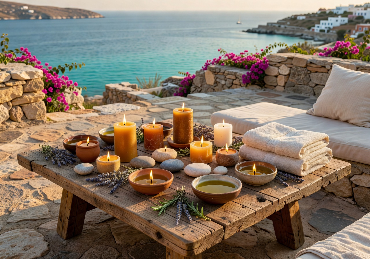 Mediterranean candle spa ritual