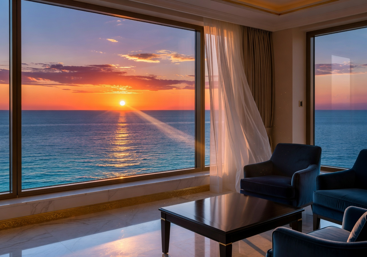 Westin Dragonara Resort Malta oceanfront luxury room sunset